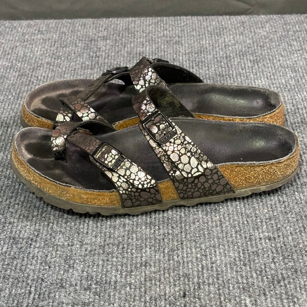 Birkenstock Sandals Women’s 7 Mayari Leather Summer Coastal Beach Metallic Stone
